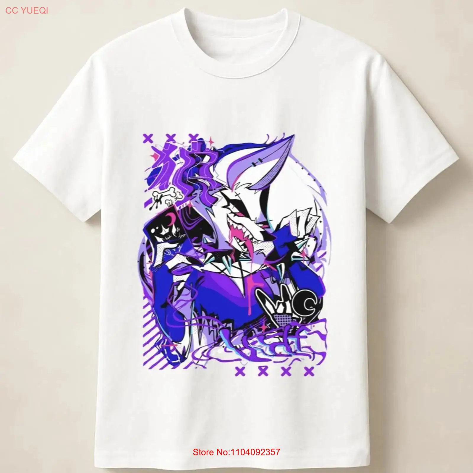 Vintage Fashion Photos - Purple Anime Wolf in Graffiti Poster