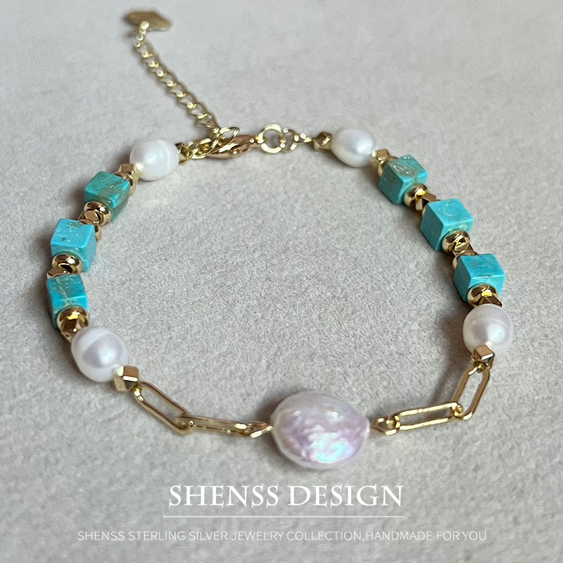 Vintage Fashion Photos - Natural Baroque Freshwater Pearl Turquoise 18+5cm