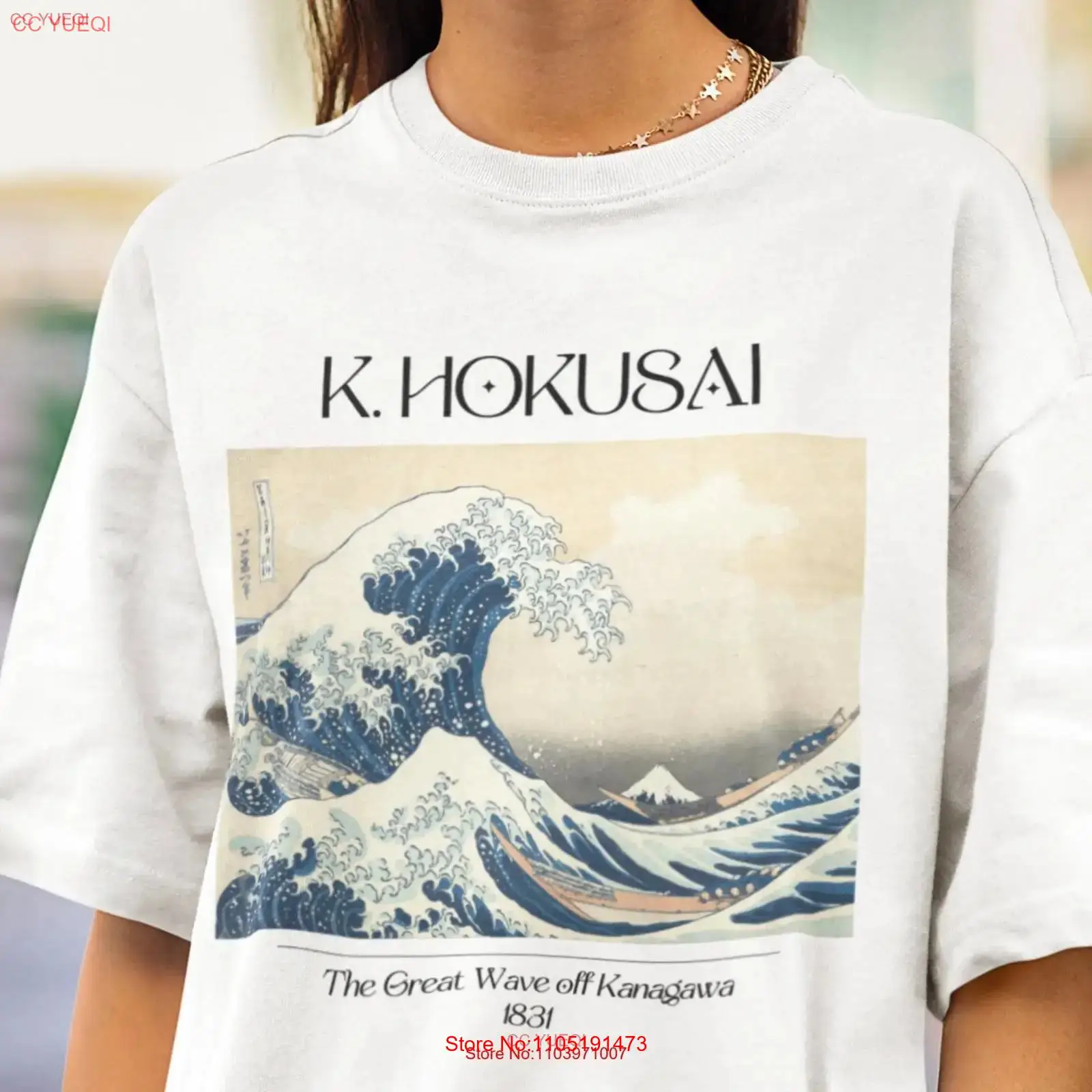 Vintage Fashion Art - Katsushika Hokusai The Great Wave off