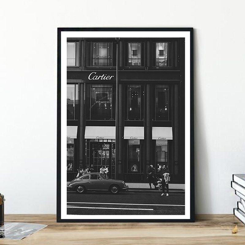 Vintage Fashion Photos - European Street Canvas Painting Fashion Black