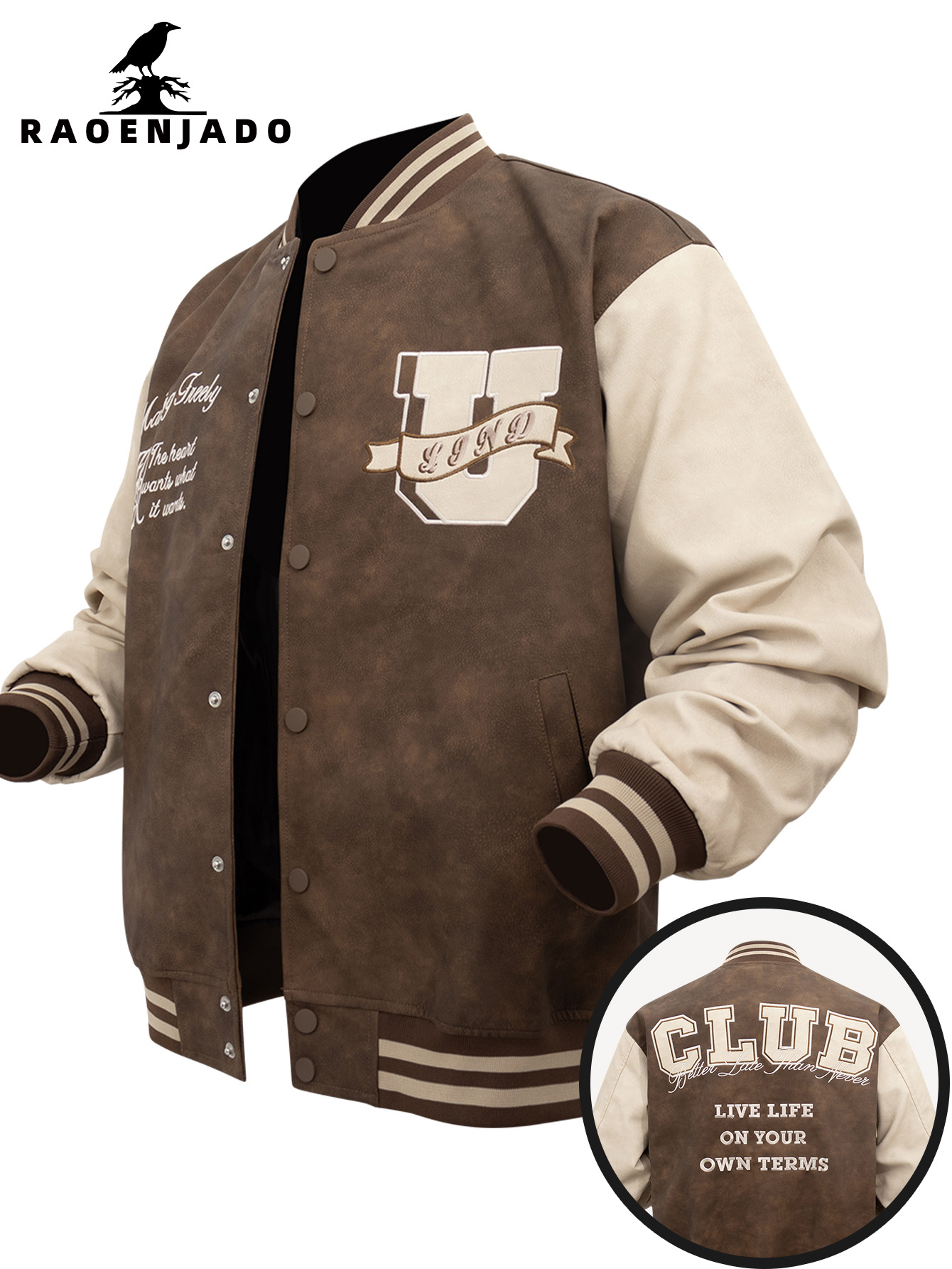 Men's PU Faux Leather Jacket V - đánh giá và giá Varsity Jacket Wool