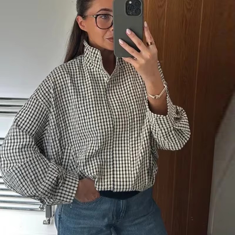 Plaid Bomber Jacket Women Demi - đánh giá và giá Varsity Jacket Wool