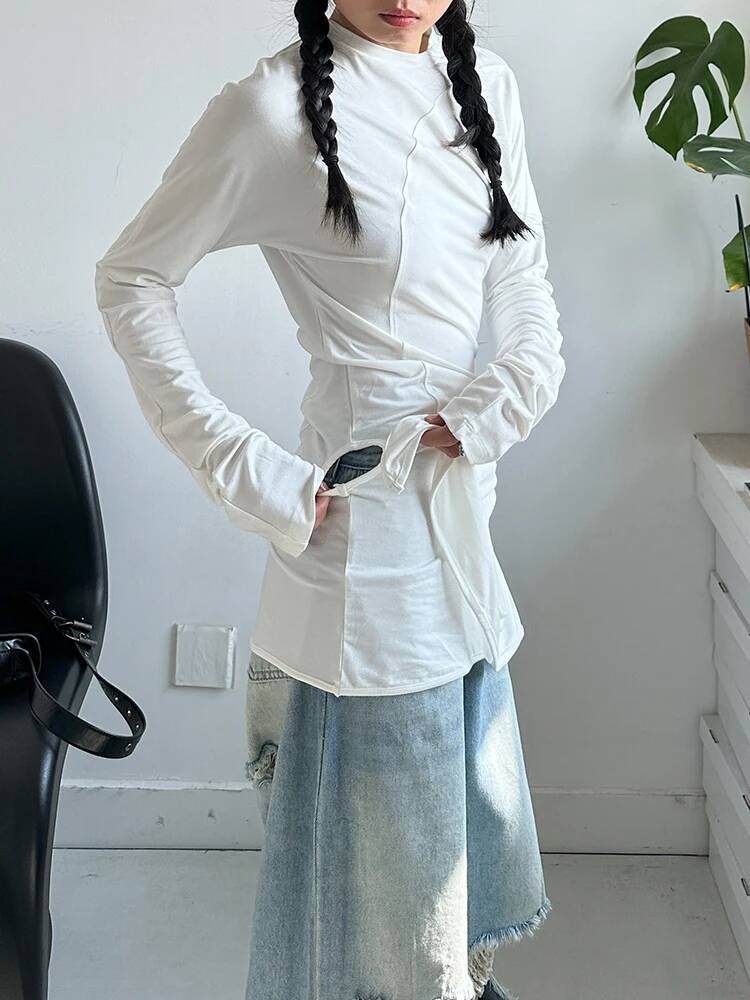 Hem Women White Irregular Eleg - đánh giá và giá Vintage Fashion Build