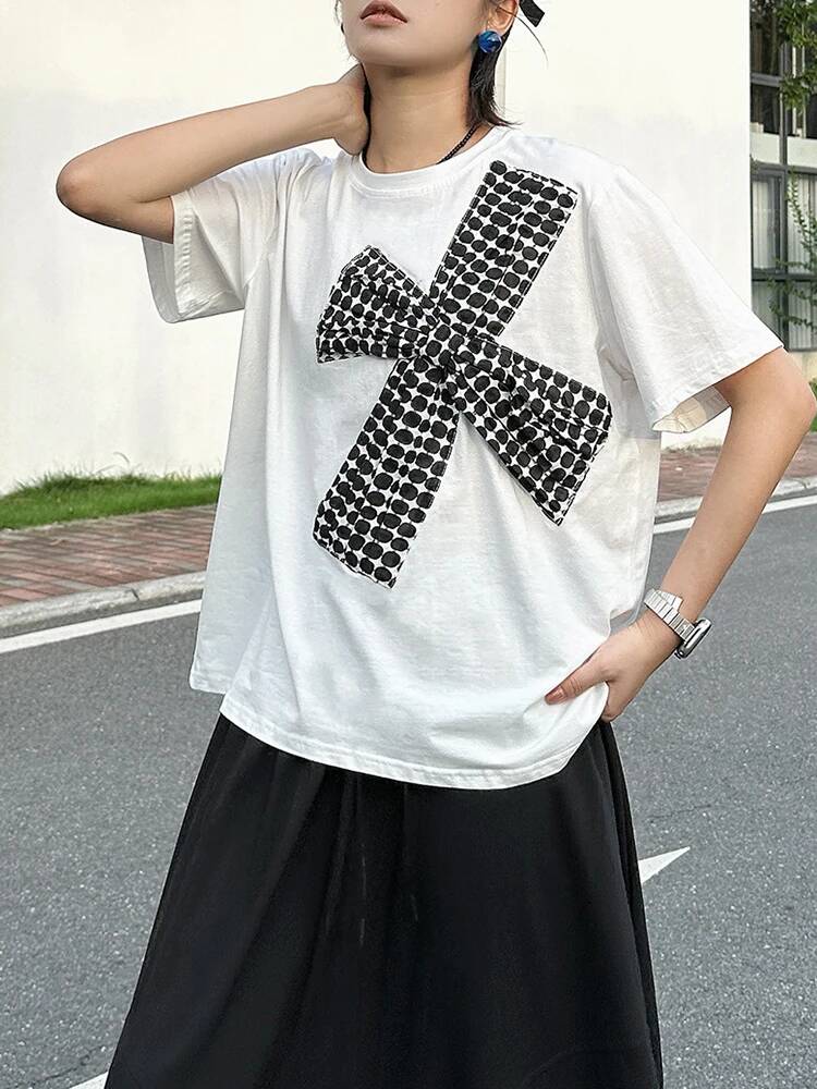 Dot Women White Printed 3d Bow - đánh giá và giá Vintage Fashion Build