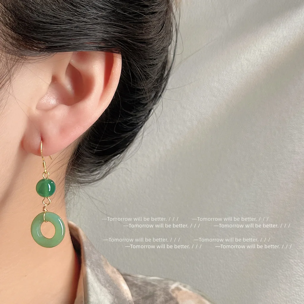 Green Real Jade Ring Earrings  - đánh giá và giá Vintage Fashion Guild