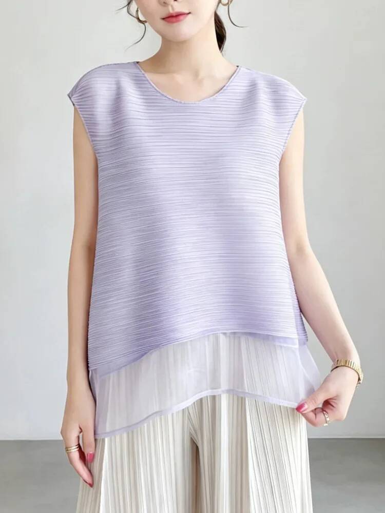 Fashion Mesh Patchwork Pleated - đánh giá và giá Vintage Fashion Build