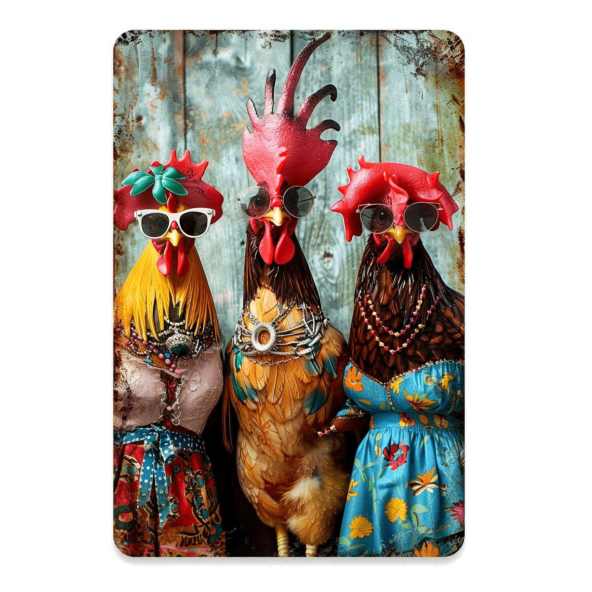 Chic Vintage Chicken Tin Sign, - đánh giá và giá Vintage Fashion Art