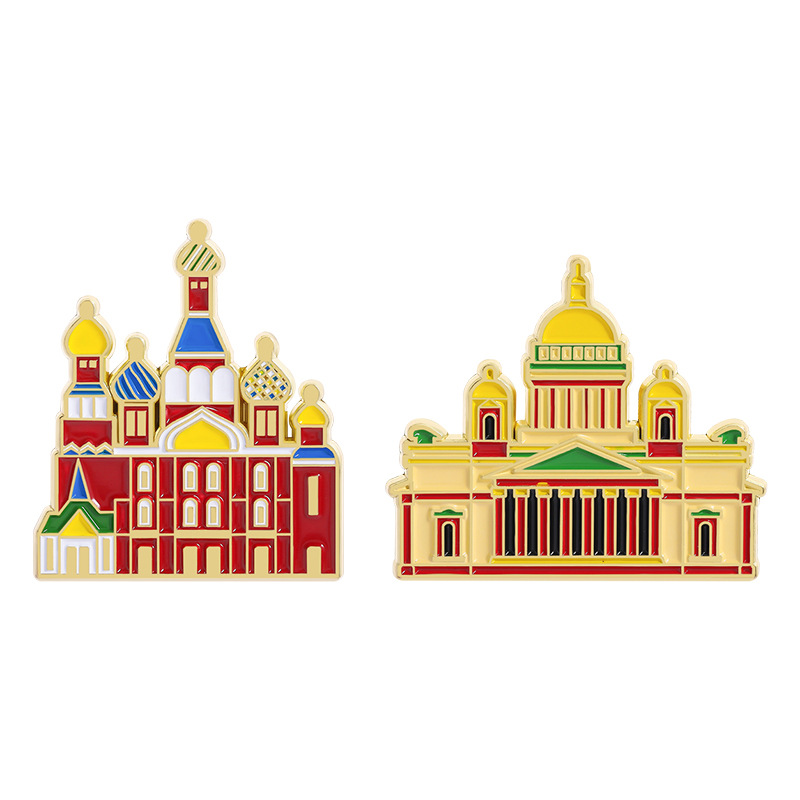 Vintage Building Enamel Brooch - đánh giá và giá Vintage Fashion Build